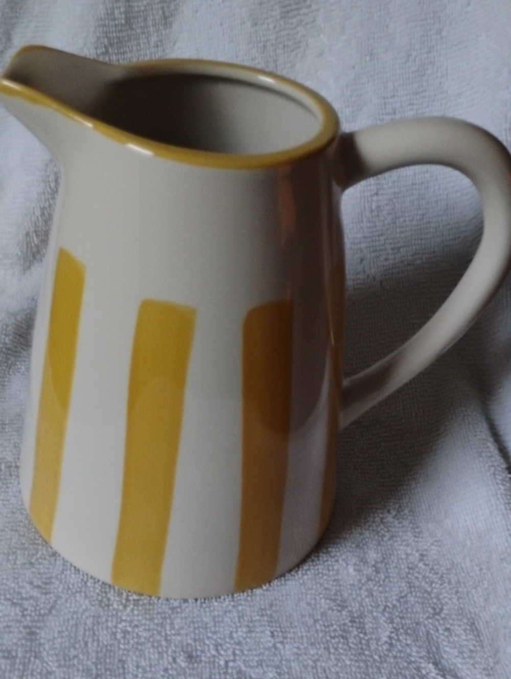 Yellow Stripe Ceramic Pitcher
